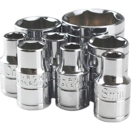 8~32mm Standard Socket 1/2" inch Drive Size MM Metric System Chrome Finished Cr-V Steel Made