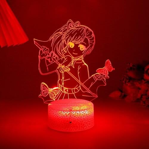Led Novelty Lamp Anime Figure Table Night Light Demon Slayer 3d Illusion For Bedroom Decor Festival Nightlights Indie Kid Gift