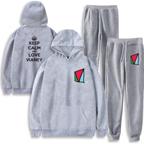 WAWNI Vianney Hoodie Sweatshirt Two Piece Suit Cotton Popular Fashion Pullover Pants Harajuku Wtreetwear Set Hip Hop Hot New