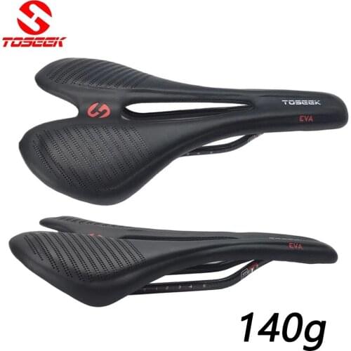 TOSEEK Super light Full Carbon Fiber Bike Seat 3K MTB Bike Saddle leather cushion front seat meets the Ergonomic design 140g