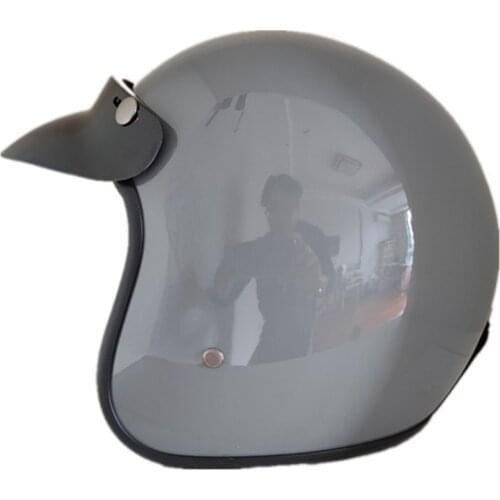 New Color Grey CE DOT Certification Vintage Retro Motorcycle 3/4 Open Face Helmet Motorbike Riding