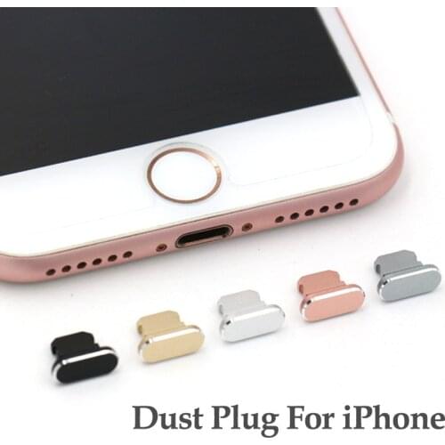 Aluminium Alloy Dust Plug For iPad For iPhone X XS Max XR 8 7 6 6S Plus 5 5S 5C SE Charge Port Stopple Dust Plug Rose Gold