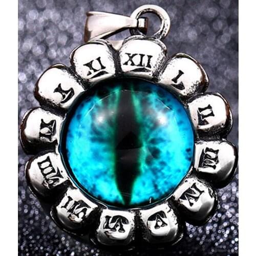 Stainless Steel Women Men Tibetan Blue Eye Of Devil Wolf Pendant Norse Viking-Amulet Animal Eyes Pendants Jewelry