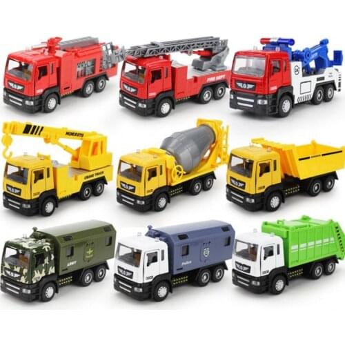1:50 High simulation engineering vehicles, alloy pull back Water tank fire truck,Engineering transporter,free shipping