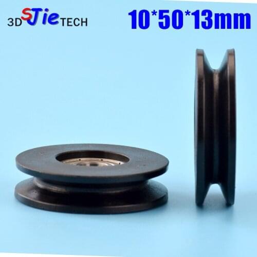 1pcs 10*50*13mm V grooved wheel, 5 cm roller, wire rope over line lifting pulley, nylon wheel