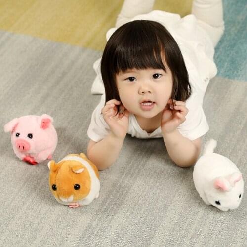 1pc 15cm Cute Electric Hamster Pig Rabbit Plush Toys Can Wagging Tails Dolls with Music Animal Toys Baby Play Game Birthday Gift