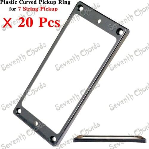 20 Pcs Black Plastic Curved 7 String Electric Guitar Humbucker Pickup Ring (7XHUDU-201BK)