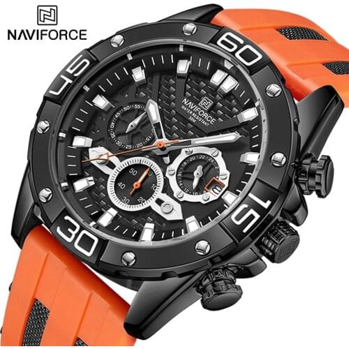 2021 NAVIFORCE Best Selling Watch Men Casual Sport Quartz Silicone Strap Shockproof Alarm Calendar Luminous Big Clock Men Watch