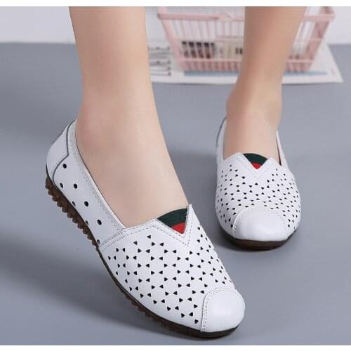 2021 Women Flats Casual Shoes Breathable Slip On Loafers Woman Sneakers Nurse Mocassin Femme Plus Size