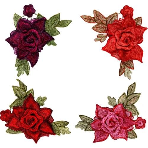 30pieces 3D Flower Embroidery Applique Lace Fabric Patches Embossing Embellishment for Garment Decorated Sewing Supplies T2596