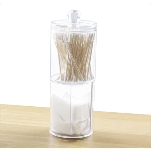 Acrylic Round Qtip Container Cosmetic Makeup Cotton Multifunctional Pad Organizer Jewelry Storage Box Holder and Candy Jars