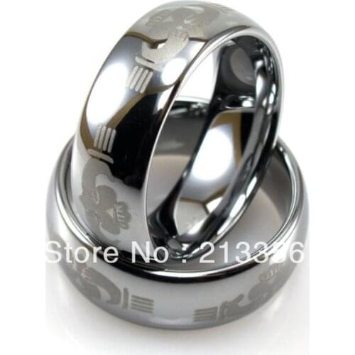 Free Shipping !Wholesales Cheap Price Promotion Sales! USA Hot Selling Mens Tungsten Domed Sharing Heart Promise Wedding Ring