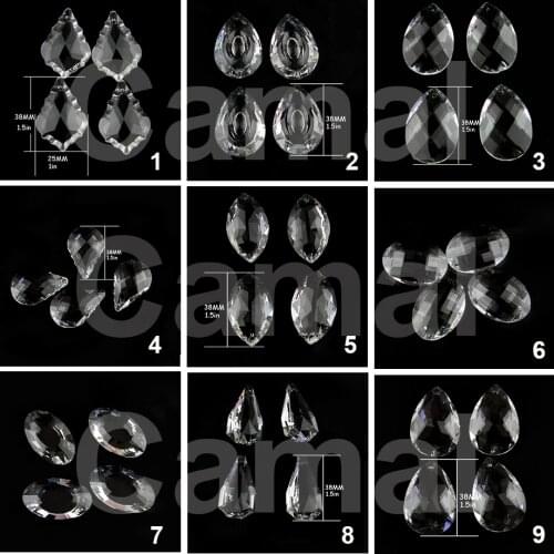 Camal 10pcs 38mm K9 Crystal Drop Prism Pendant Lamp Lighting Parts Ornament Suncatcher Chandelier Hanging Wedding Party Decor