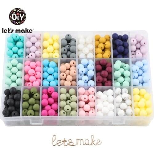 Lets make 50pc Silicone Beads Teething Necklace Baby Teether BPA Free Nursing DIY Pacifier Chain 9mm Food Grade Silicone Beads