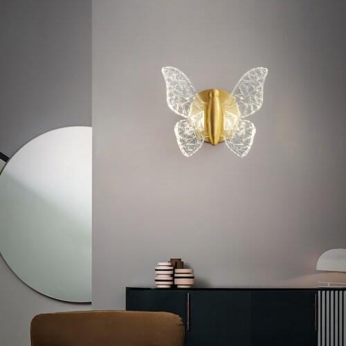Designer Indoor Home Decor Stair Wall Light Led Butterfly Decorative Lighting Fancy Wall Lamp