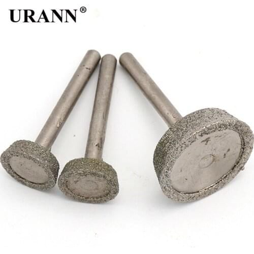 URANN 5mm 6mm shank Diamond Trapezoidal grinding head Grinding Burr Drill Bits For Dremel Rotary Tools