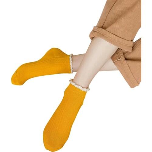 Lace Socks Frilly Cute Candy Vintage Woman Ruffle Calcetines Kawaii Women Harajuku Art Ruffled Edge Sock High Quality Summer