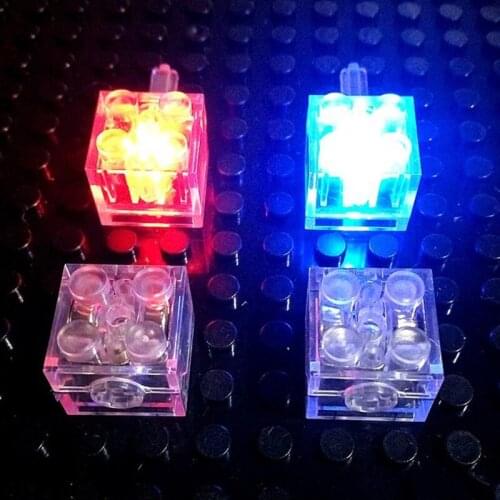 Small Particle Building Block Flashing Accessories Building Block lamp Childrens Luminous Toy Lamp Y4UD