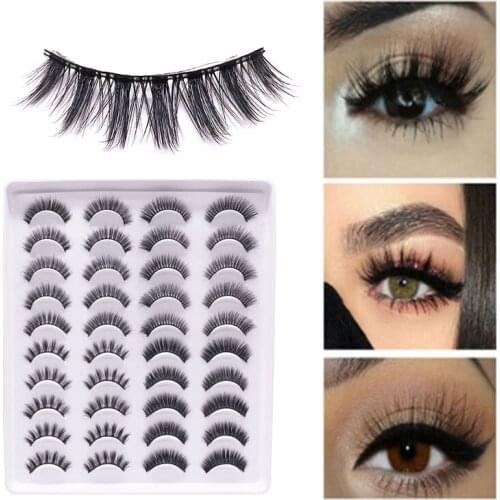 20 Pairs Soft Fluffy 3D Mink False Eyelashes Dramatic Long Lash Extension Natural Volume Beauty Handmade Eye Makeup