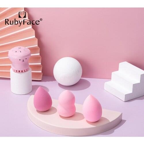 1set Water-drop Gourd Sharp Sponge Beauty Egg Puff Soft Silicone Face Wash Little Octopus Brush Combination Make-up Tools Beauty