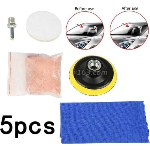 5pcs Car Polish Glass Windshield Polishing Kit Scratch Removal Auto Window Glass Polished Remover Repair Tool Cerium Oxide