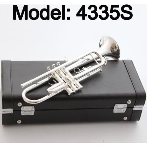 New De Xin Bb Trumpet 4335S Silver Plated Music Instruments Profesional Trumpets Student Included Case Mouthpiece Accessories