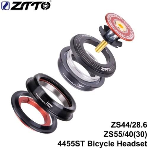 ZTTO new 4455ST MTB Headset ZS44 ZS55 Tapered Straight Universal 1.5 inch 28.6mm Fork Zero Stack Integrated With Cups road bike