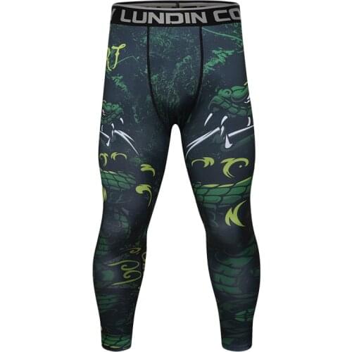2021 Summer New Design Men Cartoons Printed Sport Leggings Mens Fashion Running Fitness Tight Sportswear Breathable