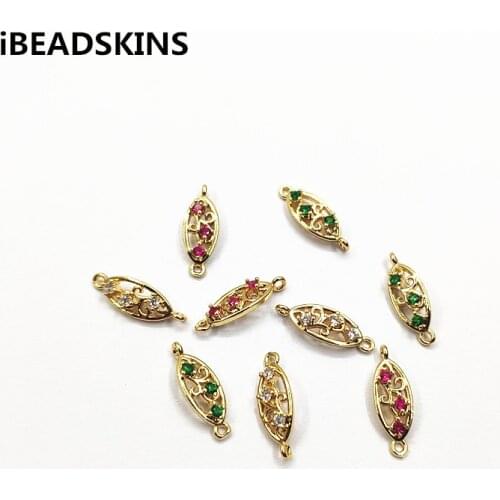 New arrival! 19x6mm 100pcs Cubic Zirconia Oval charm/Connectors for Necklace,Earrings parts, Accessories,hand Made Jewelry DIY