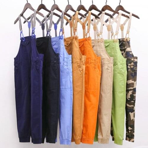 New Mens Casual Loose Overalls Solid Ankle-length Pants Fashion High Waist Trousers Pockets A41