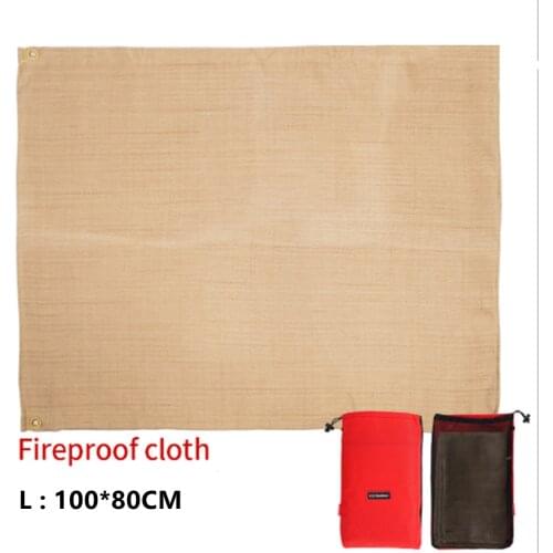 100*80cm Barbecue Fireproof Cloth Outdoor Fire Cloth Camping Flame Retardant Insulation Mat Glass Fiber Blanket Anti-Scald Pad