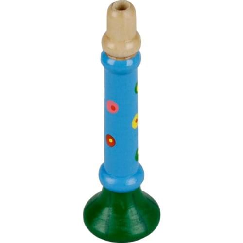 Orff Musical Instruments Baby Wooden Trumpet Woodwind Instrument Small Horn Bugle Vertical Whistle Kids Educational Toys Gifts