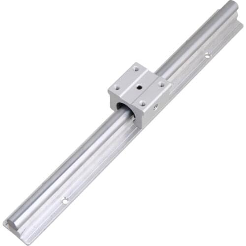 Silver Open Roller Bearing Slide Block & L300mm SBR12 Linear Bearing Rail Guide with 12mm Dia Shaft for CNC Machine Set of 2