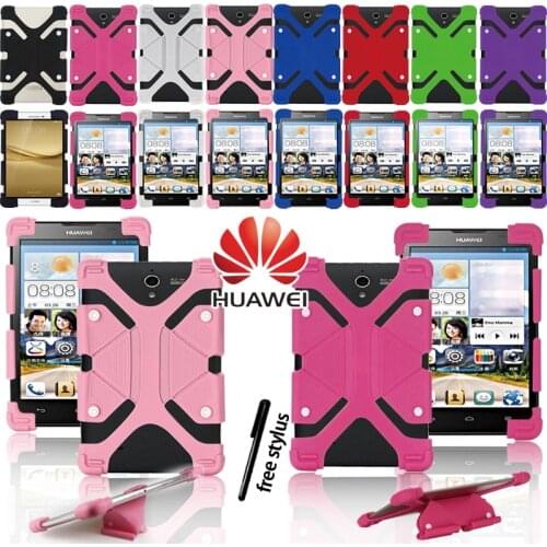 Shockproof Silicone Stand Cover Case for Huawei MediaPad 10 M2 M3 M5 M6 Tablet Fachion Case + Stylus