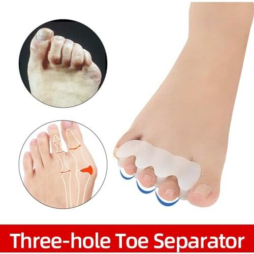 Toe Separators Three-Hole Overlapping 2-3-4 Toe Correctors Hallux Valgus Bunion Correctors Feet Bone Straightener Foot Care Tool
