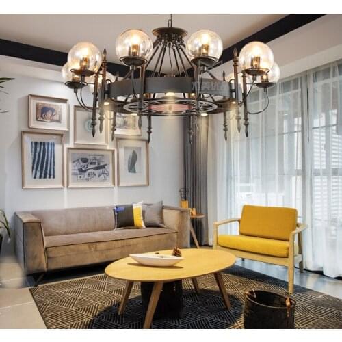 Retro industrial style simple living room restaurant cafe Internet cafe clothing store personality magic bean chandelier