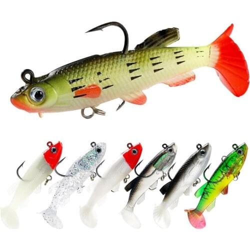 Fishing Bait Easy To Shake 12.5g Artificial Soft Bait T Rubber Bass Fish-sha Bait Bionic Soft Carp 8cm Silicone Tail Soft I P1N0
