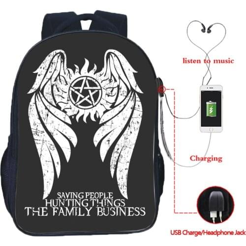 New Beautiful Supernatural backpack USB Charge Backpack Boys Girls School Bag Fashion USB Charging knapsack Men Women Travel Bag