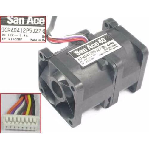 Sanyo Denki 9CRA0412P5J27 DC 12V 1.4A 40x40x56mm 8-Wire Server Cooling Fan