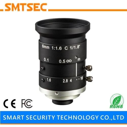 SL-C0616MP3 1/1.8" C Mount HD 3MP 6mm F1.4-16C CCTV Machine Vision Lens for CCTV IP Security Camera