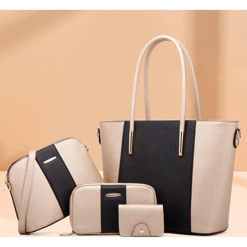 High Quality Women Pu Leather Handbags Shoulder Bags Designer 4 Pieces Set Tote Messenger Bags Fashion Female Crossbody Bag New