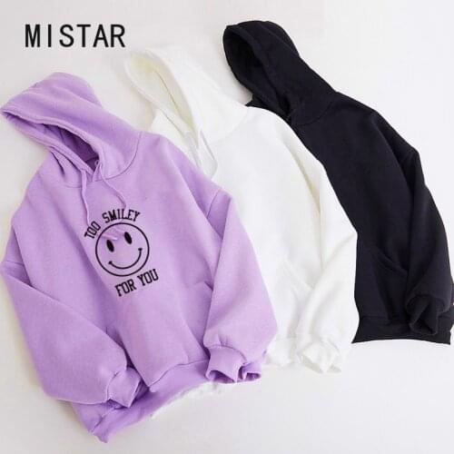 Too Too Smiley for you Sweatshirts winter Womens Hoodies printing Hooded Female Thicken Warm Hoodies Lady Fashion Autumn Tops