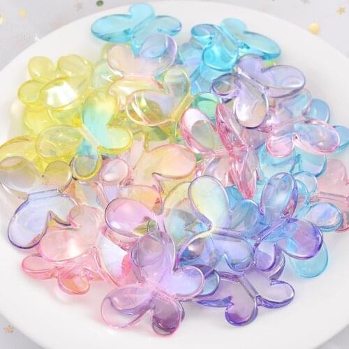 10-30Pcs Transparent Mixed Butterfly Shape Acrylic Beads 21x30mm Spacer Loose Beads For Making Jewelry DIY Bracelet Accessories