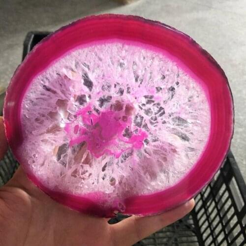 120-140MM Natural agate slices coaster Polished red Agate Slice