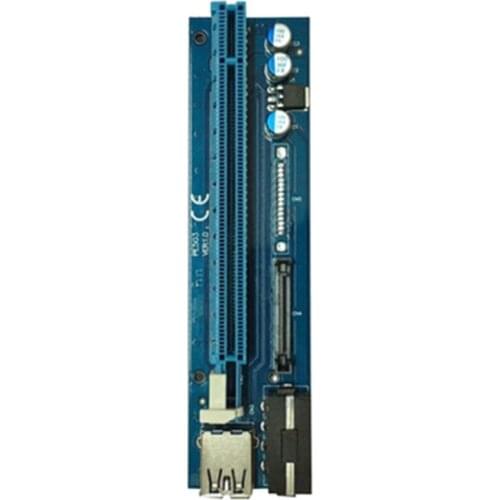 28EA USB 3.0 PCI-E Riser VER006C 4Pin SATA Dual Interface 16x to 1x Powered Adapter Card