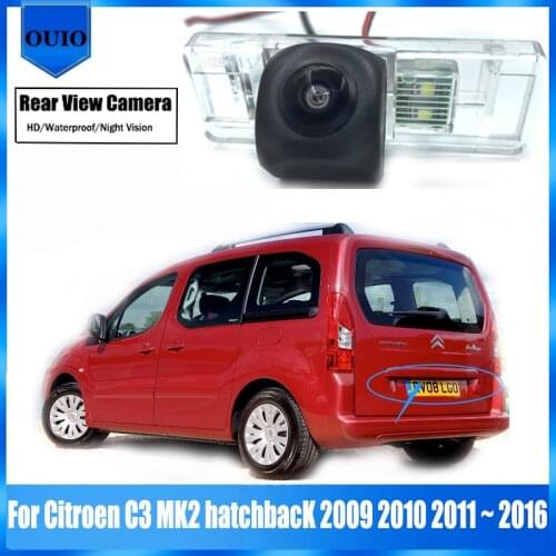 Car Rear View Reverse Back Up Parking Camera For Citroen Berlingo 1997 ~ 2014 2015 Night Vision Waterproof license plate camera