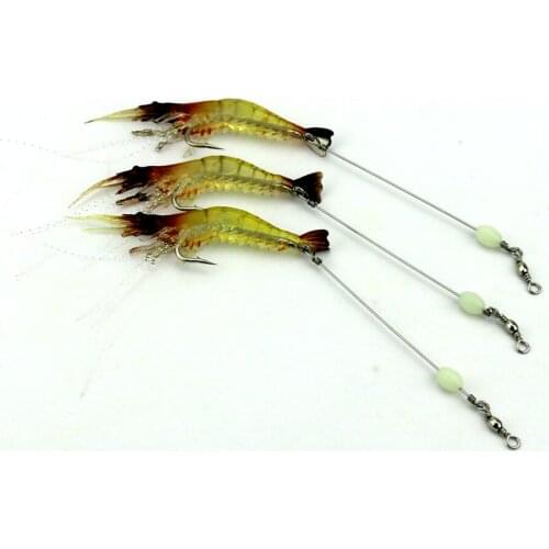 Big Sale 10pcs Luminous Prawn Fishing Lure Noctilucent Shrimp Fishing Baits Soft Fishing Hook Lures 7.5cm 6.6g