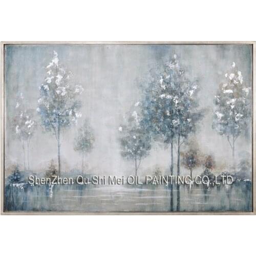 Handpainted Impression Landscape Oil Painting on Canvas Home Decor Modern Lake Tree Picture for Room Wall Abstract Painting