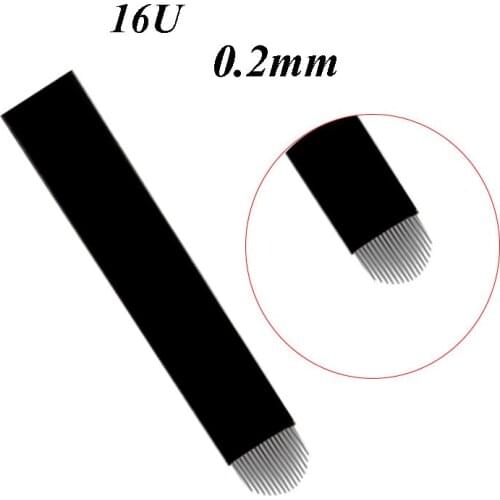 New Arrival Lamina Para Tebori 0.2mm 16u Agulha Pin Tattoo Needles Permanent Makeup Eyebrow Embroidery Microblading Manual Pen