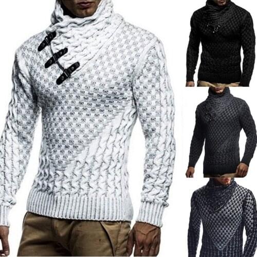 Slim Fit Winter Men Sweater Turtleneck Pullover Casual Knit Sweaters For Men Fashion Designs Solid Color Autunm Outerwear Tops